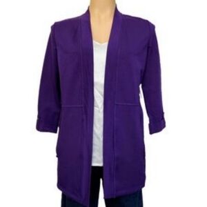🆕️Karen Scott Sport Women's XS Open Front Cardigan 3/4 Sleeve Comfy Casual Wear